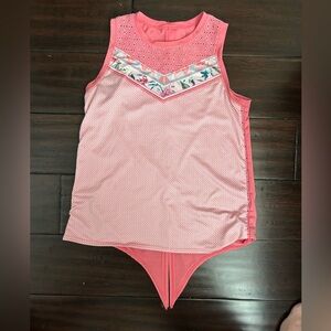 Lucky in Love Retro Deco tie back tank M 10-12 Girls